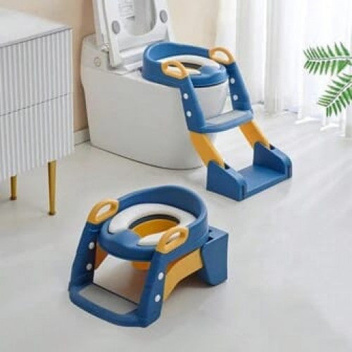 ESCALERA DE BAÑO PARA BEBE AZUL CON BACINILLA